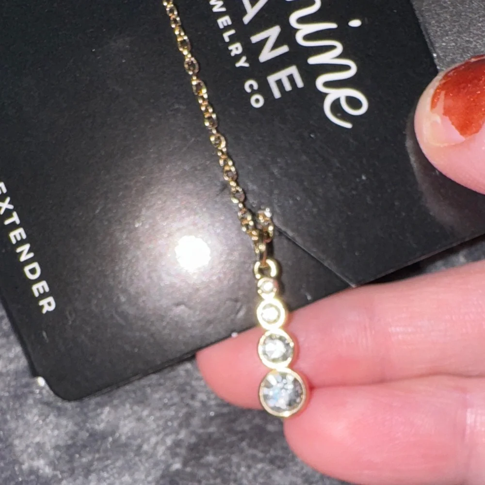 🚨BOGO Jasmine Lane Gold Necklace with Drop Crystal Accents